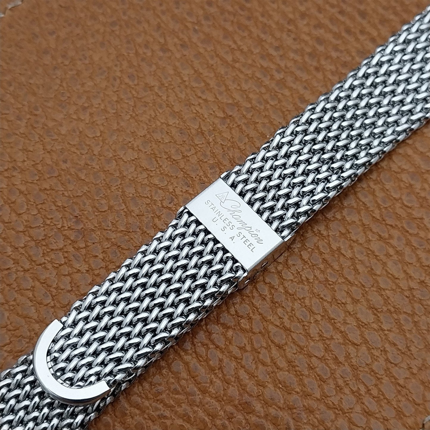 19mm Stainless Steel Mesh 1960s JB Champion USA Unused nos Vintage Watch Band
