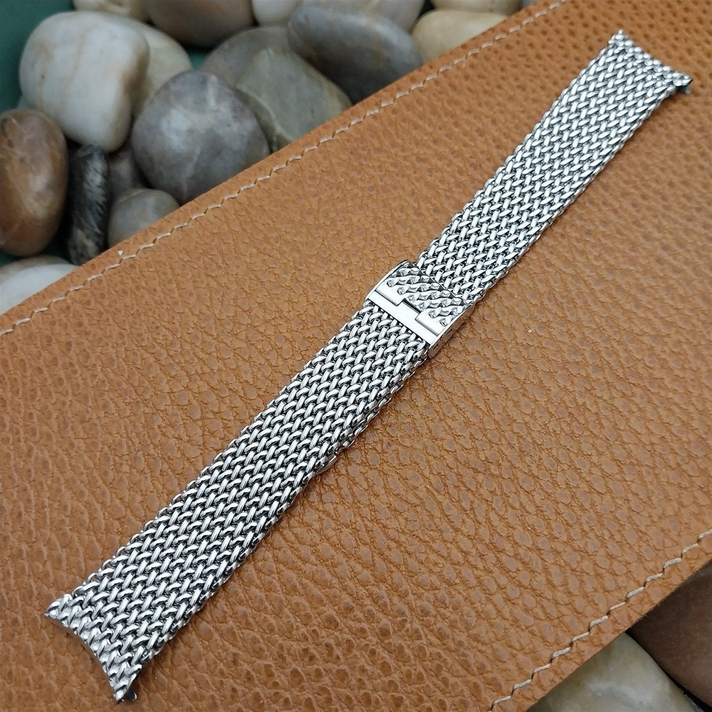 19mm Stainless Steel Mesh 1960s JB Champion USA Unused nos Vintage Watch Band