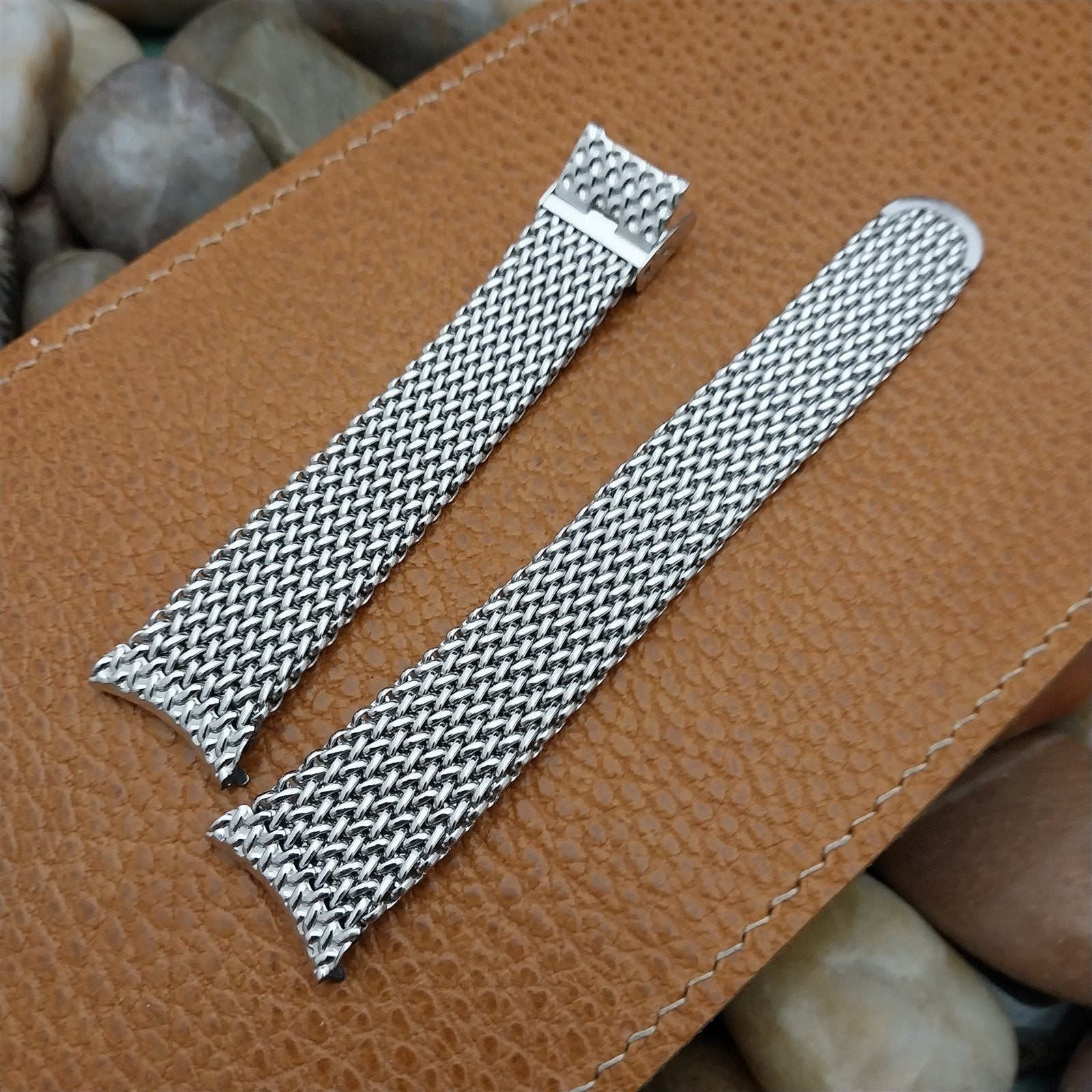 19mm Stainless Steel Mesh 1960s JB Champion USA Unused nos Vintage Watch Band