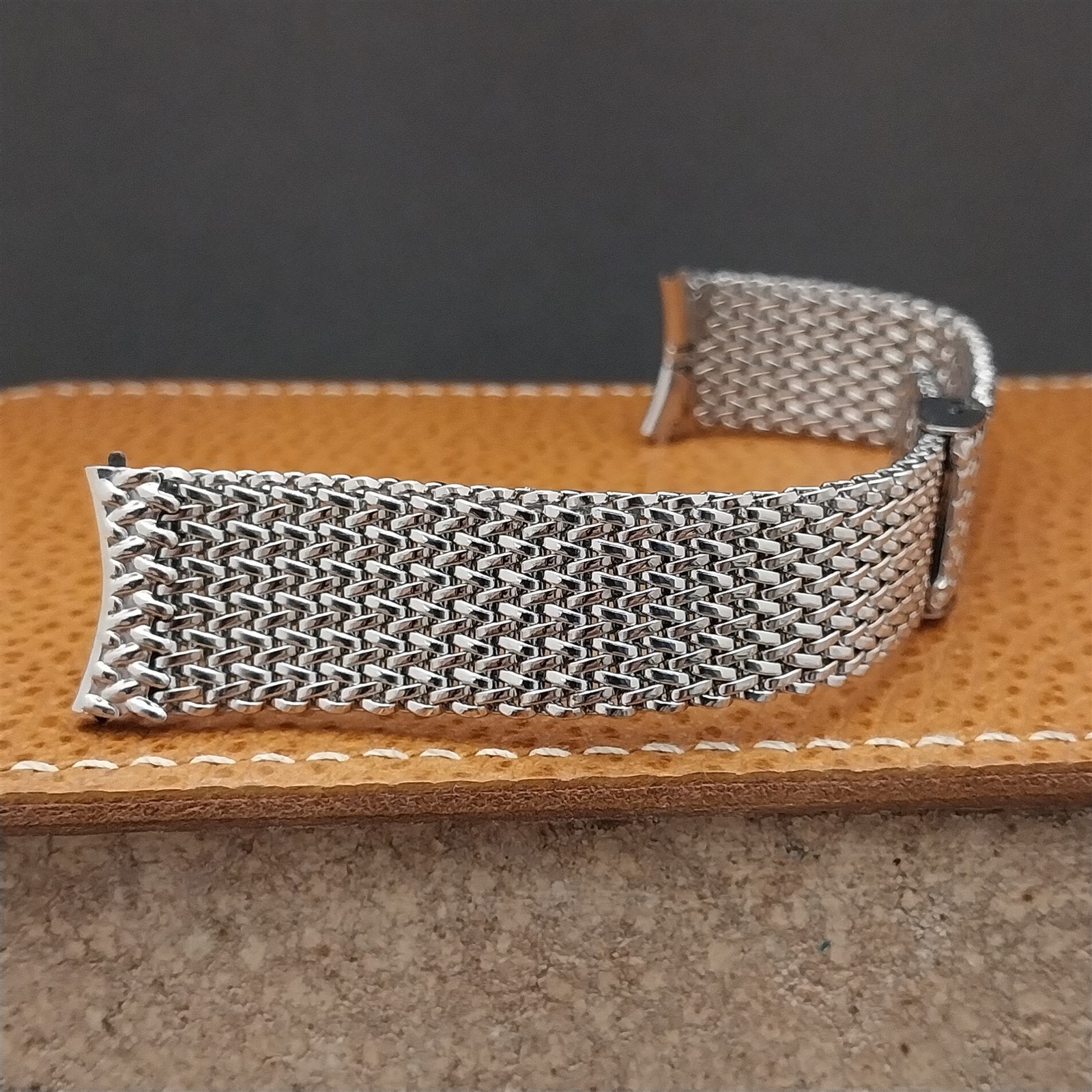 17.2mm Stainless Steel Mesh 1960s JB Champion USA Thick Vintage Watch Band