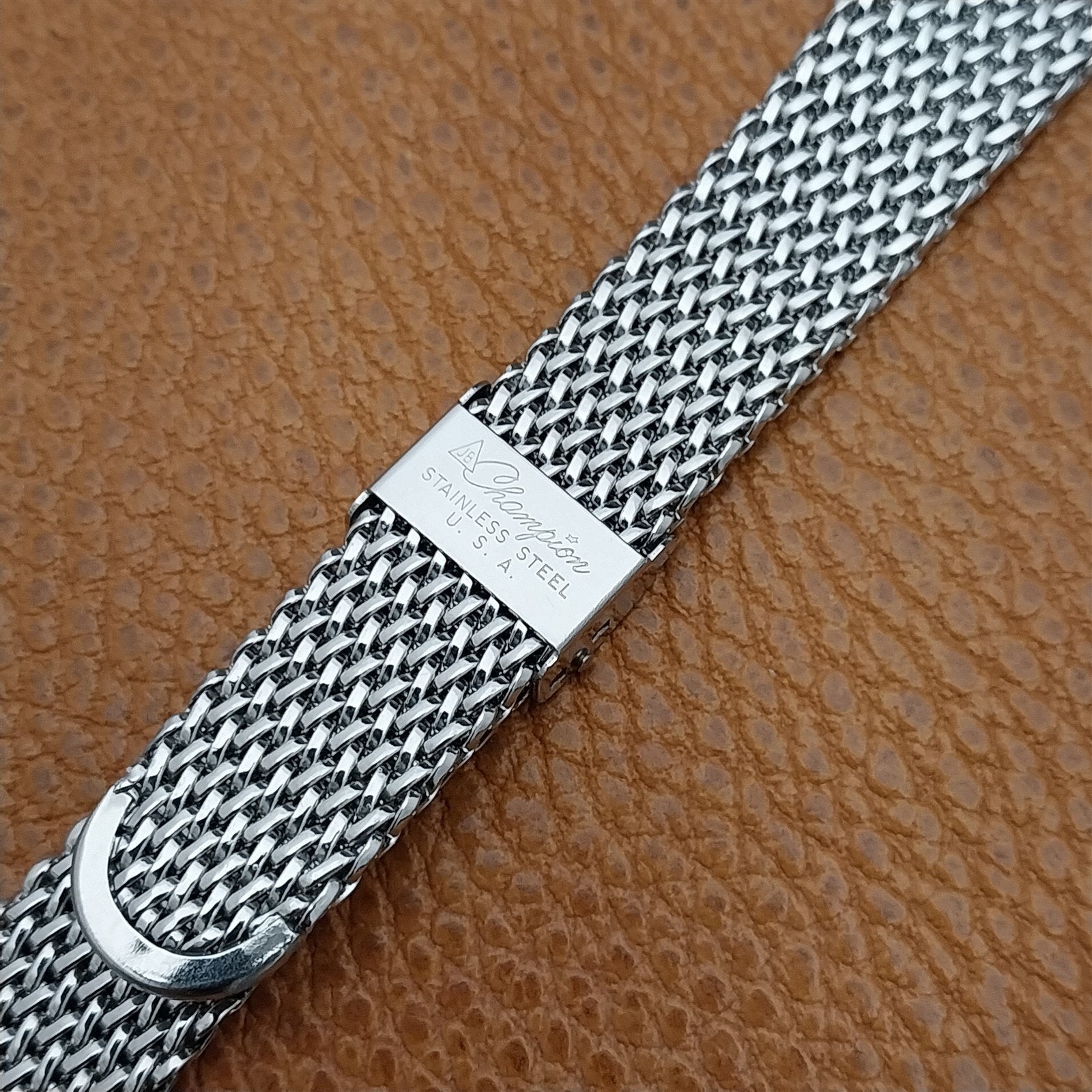 17.2mm Stainless Steel Mesh 1960s JB Champion USA Thick Vintage Watch Band