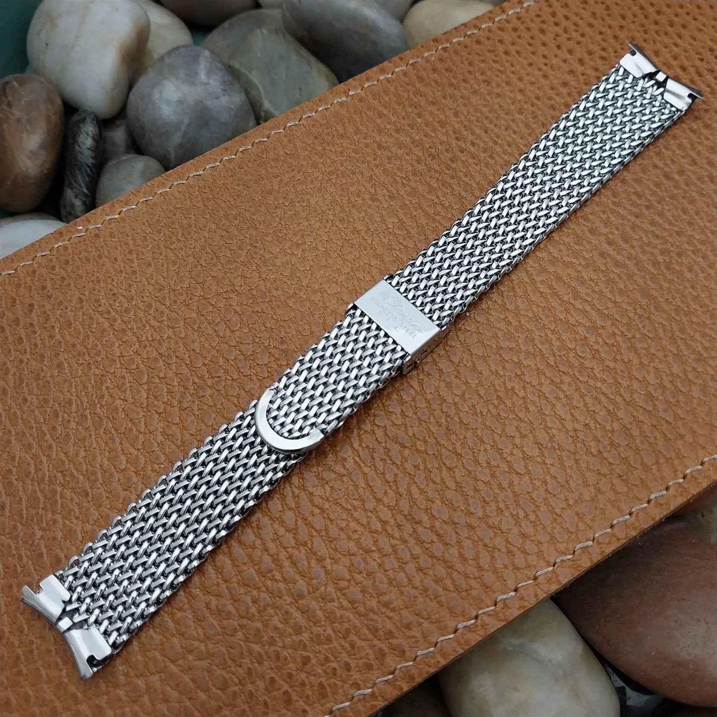 17.2mm Stainless Steel Mesh 1960s JB Champion USA Thick Vintage Watch Band