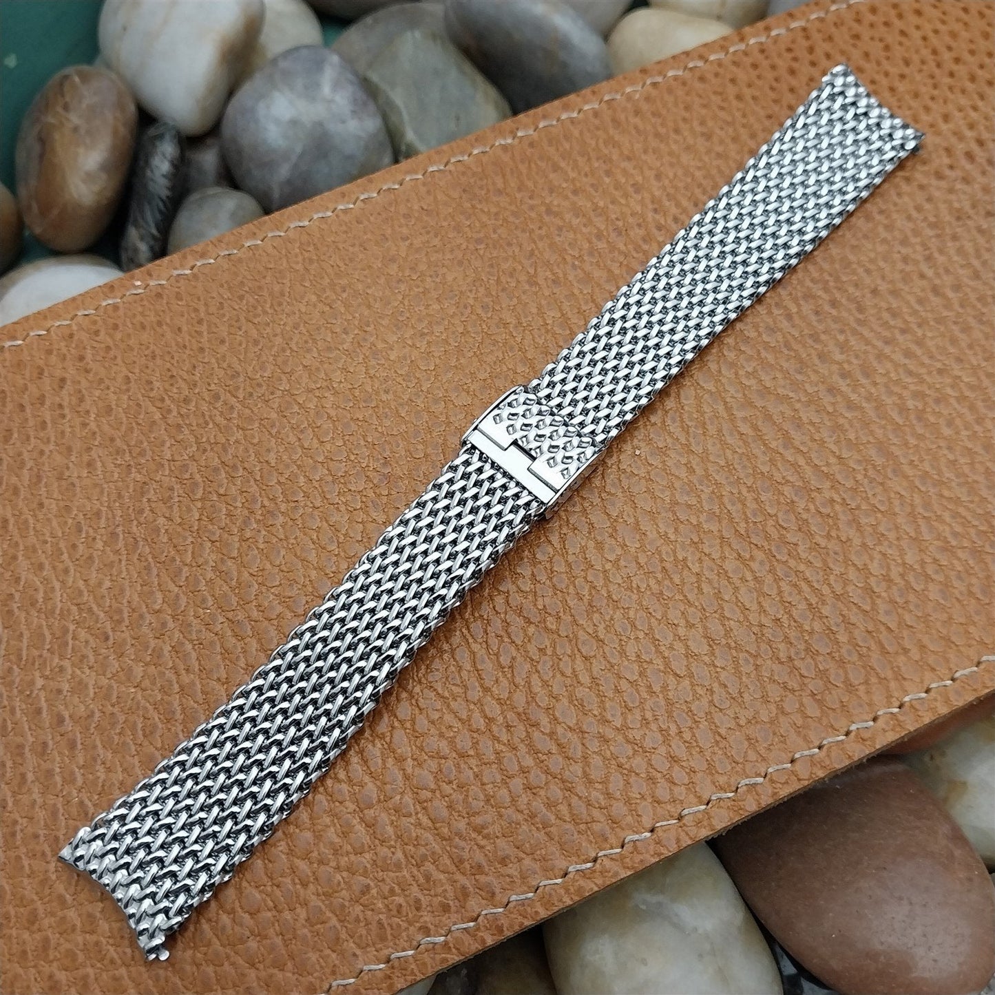 17.2mm Stainless Steel Mesh 1960s JB Champion USA Thick Vintage Watch Band