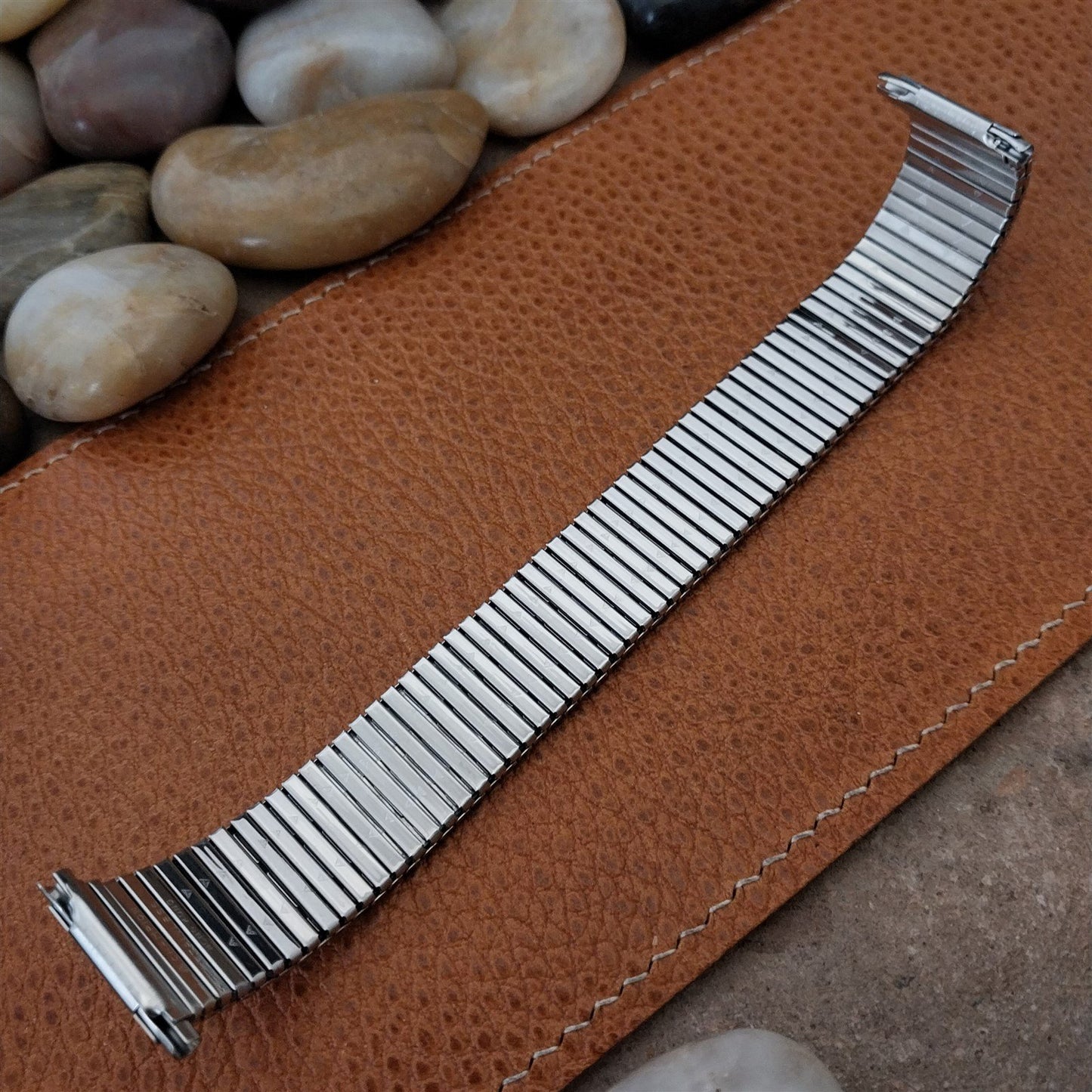Long 18mm 19mm 20mm JB Champion Stainless Steel Unused 1970s Vintage Watch Band