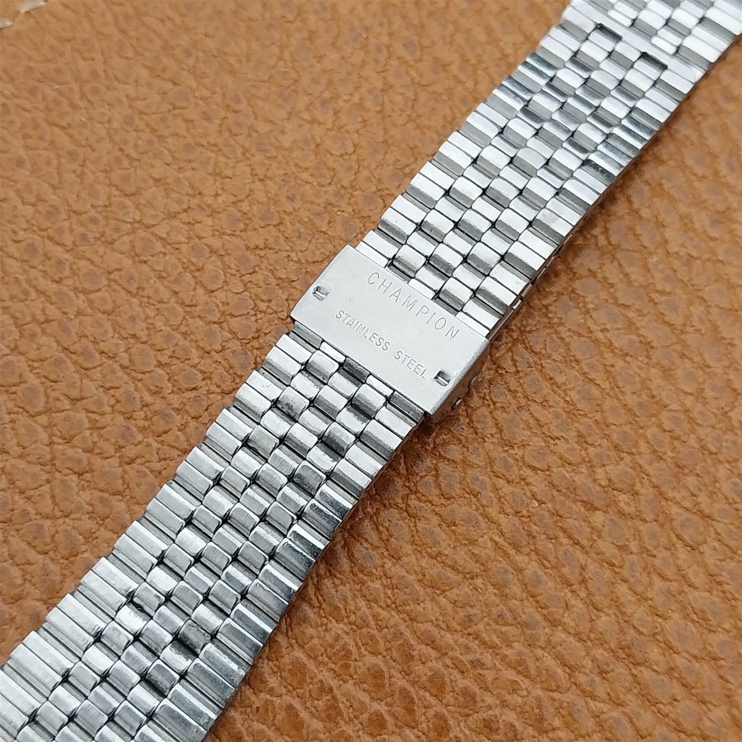 Vintage Stainless Steel JB Champion Brick Link 25mm 20mm 70s Unused Watch Band