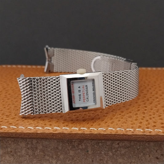 Stainless Steel Mesh Gemex Perpetual Calendar Unused 1960s Vintage Watch Band