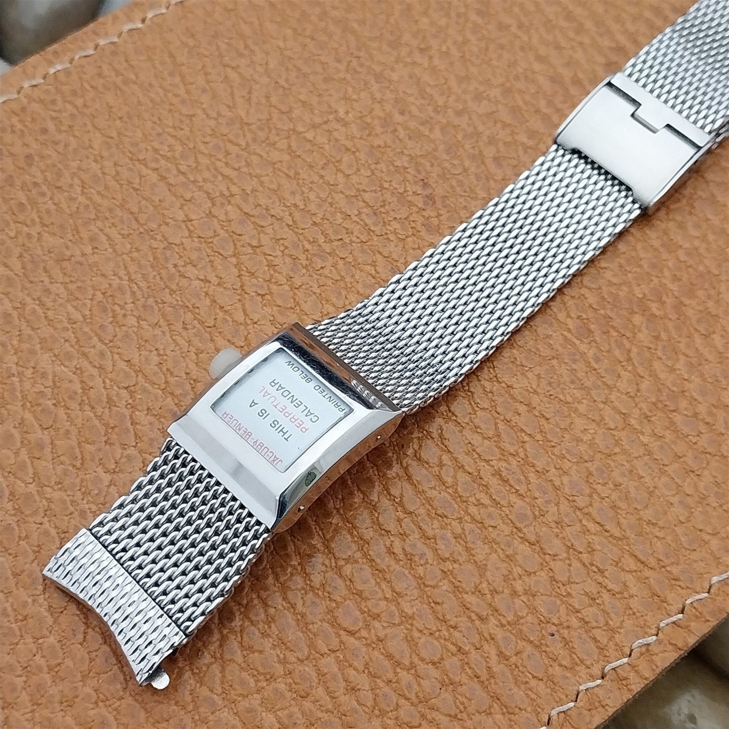 Stainless Steel Mesh Gemex Perpetual Calendar Unused 1960s Vintage Watch Band