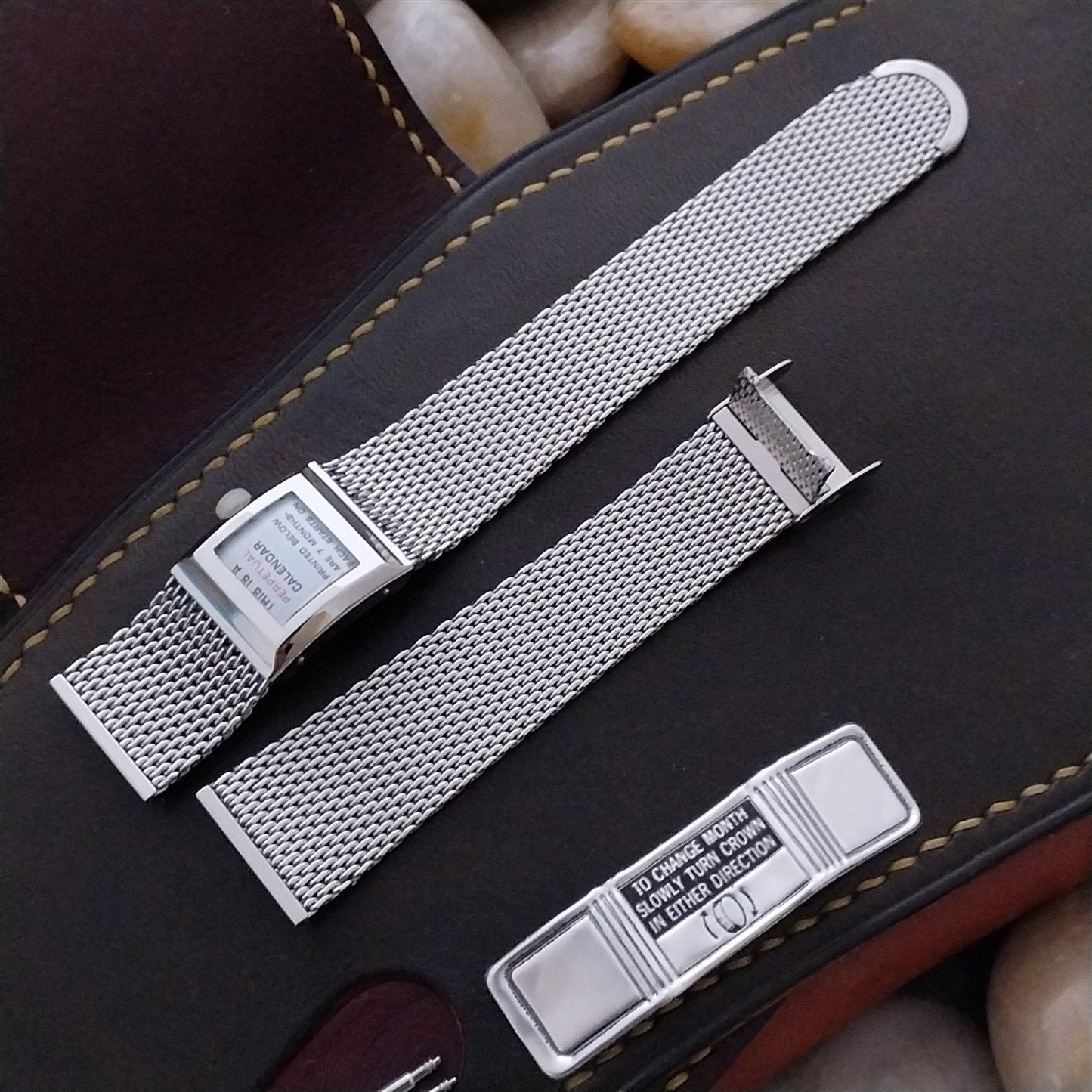 Stainless Steel Mesh JB Champion Perpetual Calendar 1960s Unused Watch Band