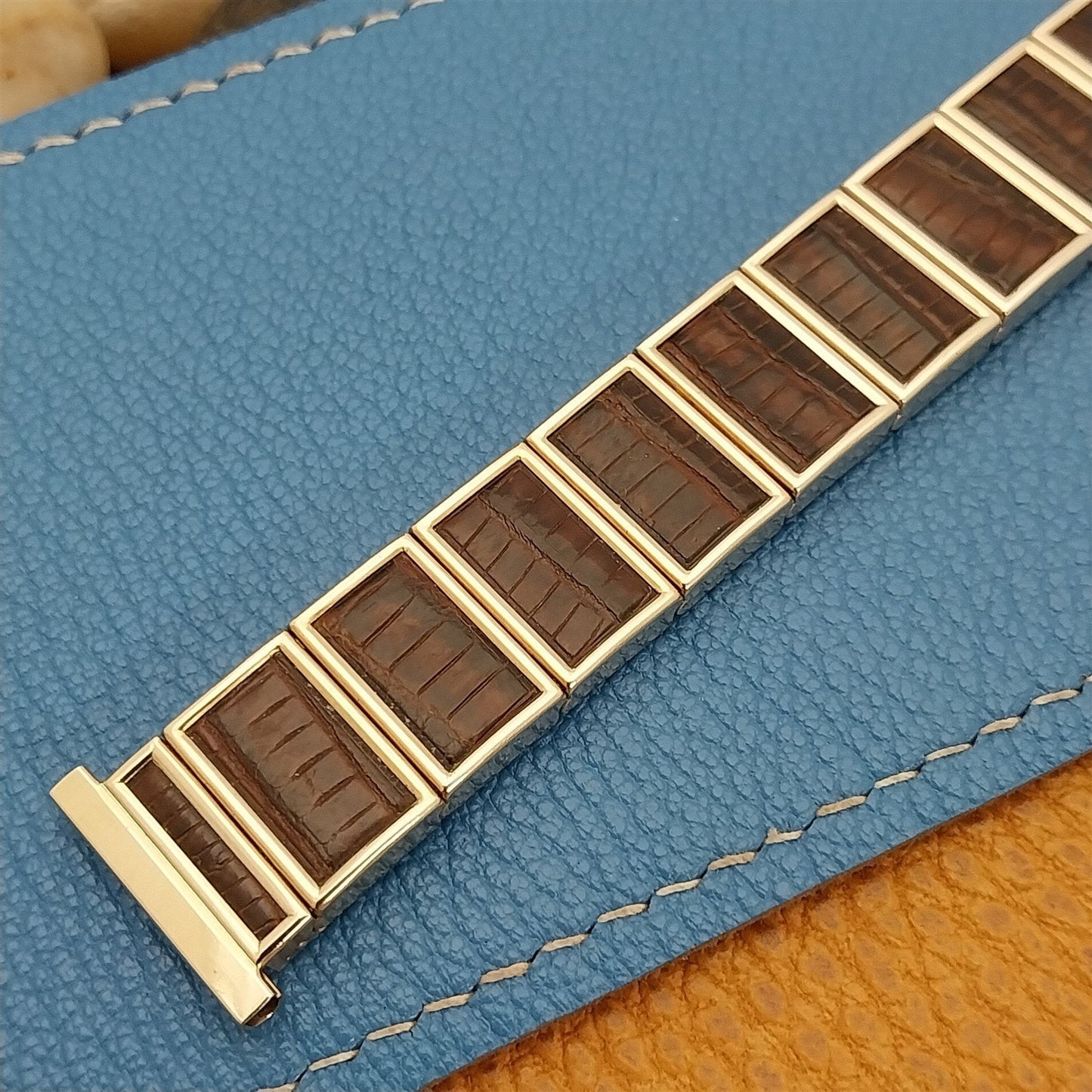 Gold Filled & Alligator Classic Gemex Classic Unused 1950s Vintage Watch Band