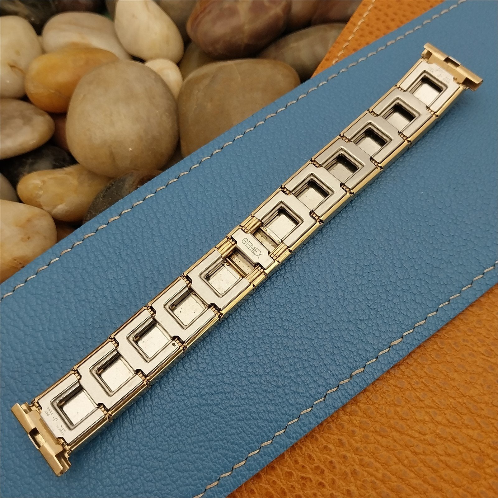 Gold Filled & Alligator Classic Gemex USA nos 1950s Vintage Watch Band