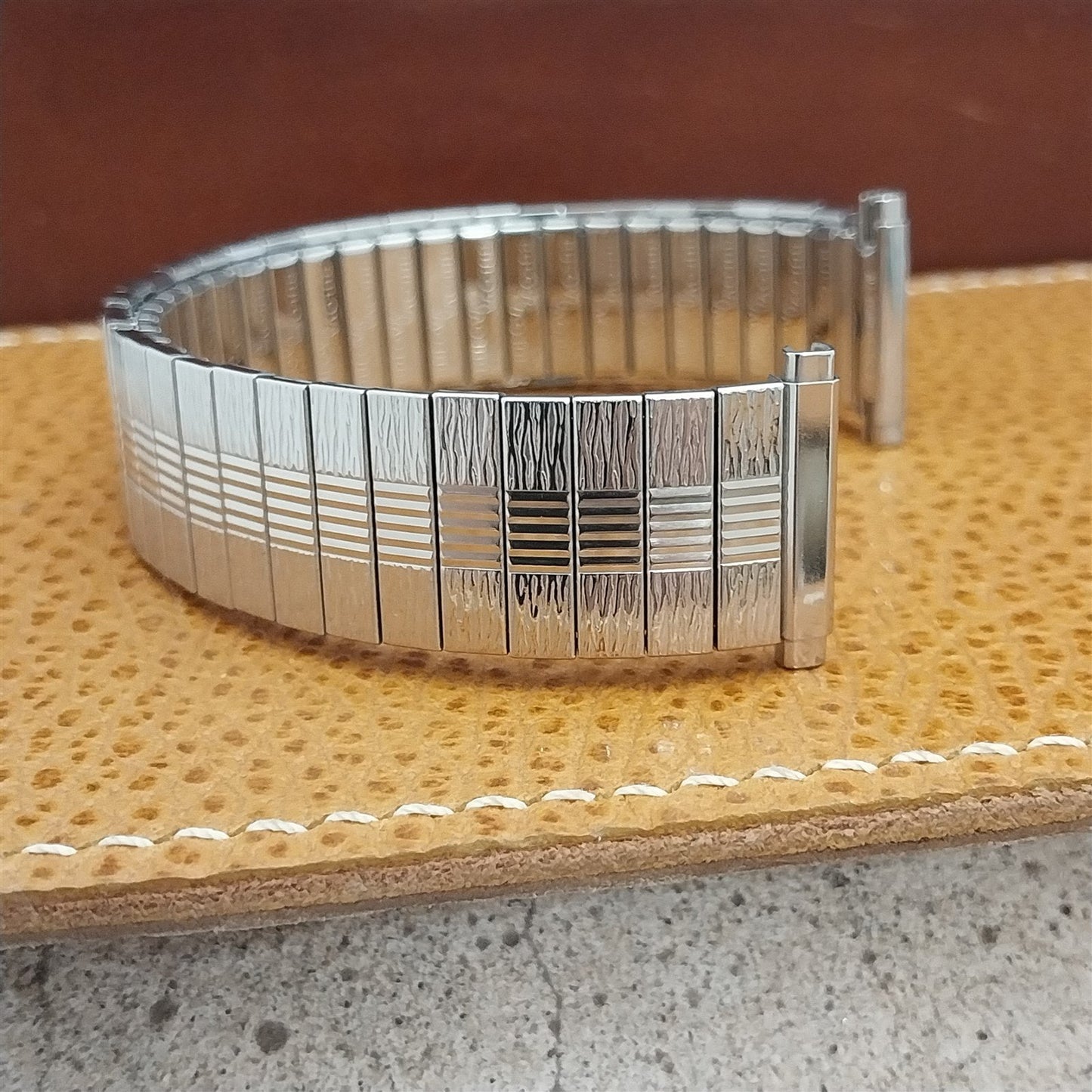 1970s Bulova Stainless Steel nos Long Vintage Watch Band nos 16mm-19mm