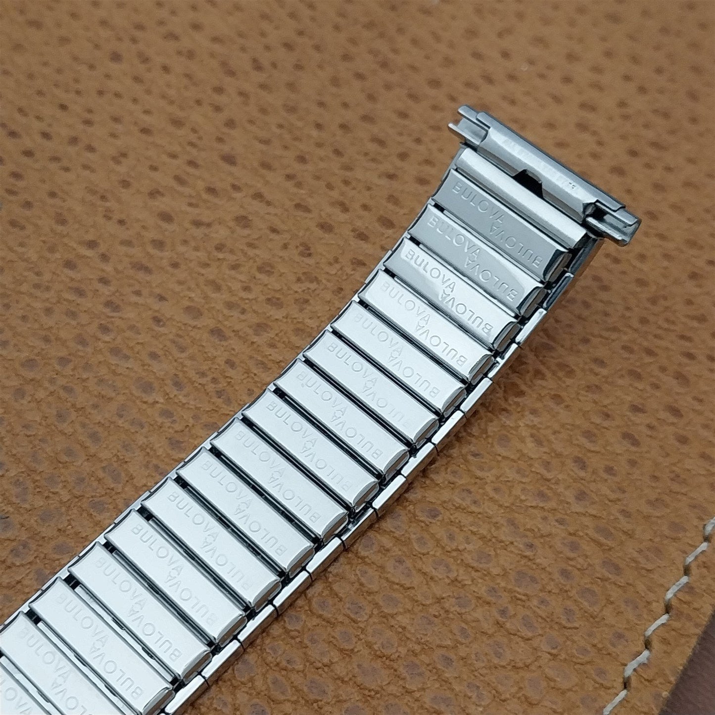 1970s Bulova Stainless Steel nos Long Vintage Watch Band nos 16mm-19mm