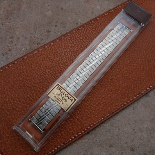 1970s Bulova Stainless Steel Stretch 16mm 17mm 18mm 19mm Vintage Watch Band