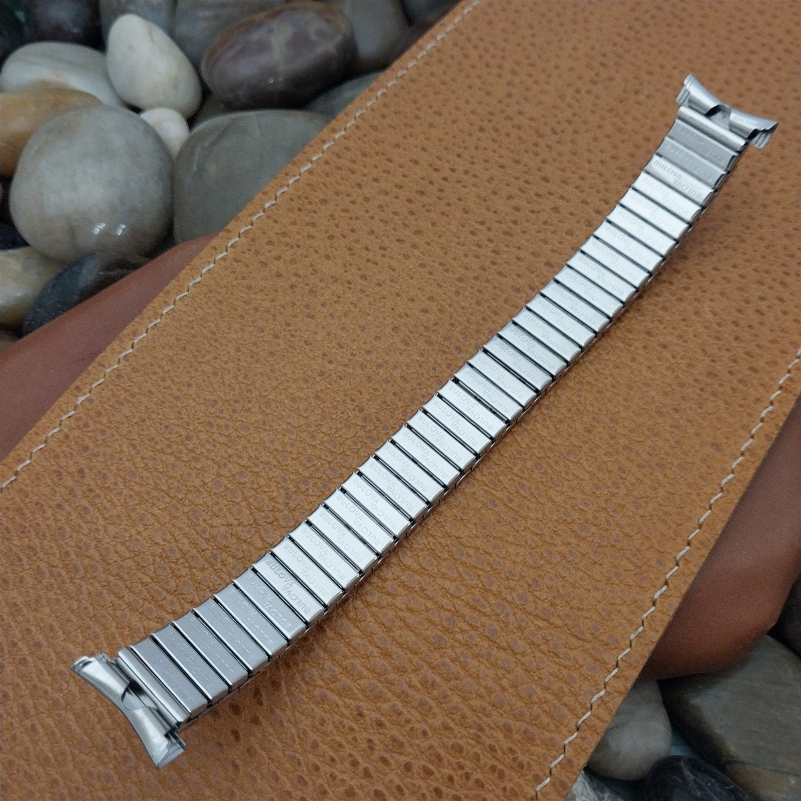 Bulova 1970s Vintage Watch Band 16mm 18mm 20mm Stainless Steel Unused Expansion