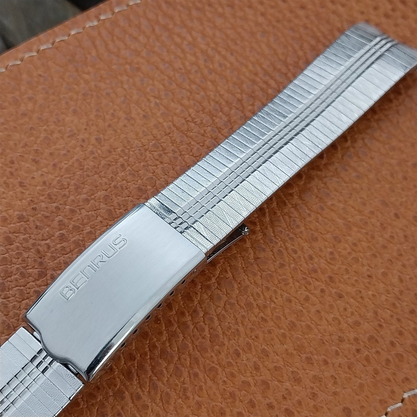 17.2mm Benrus Stainless Steel JB Champion nos 1960s Vintage Watch Band