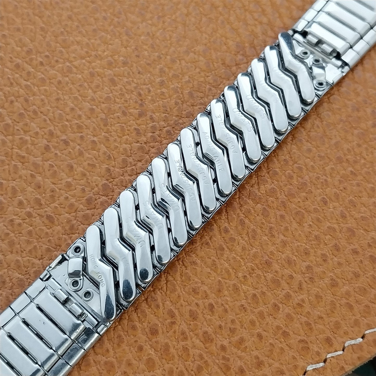 Vintage 17.2mm Umats Stainless Steel Classic Stretch 1970s Watch Band