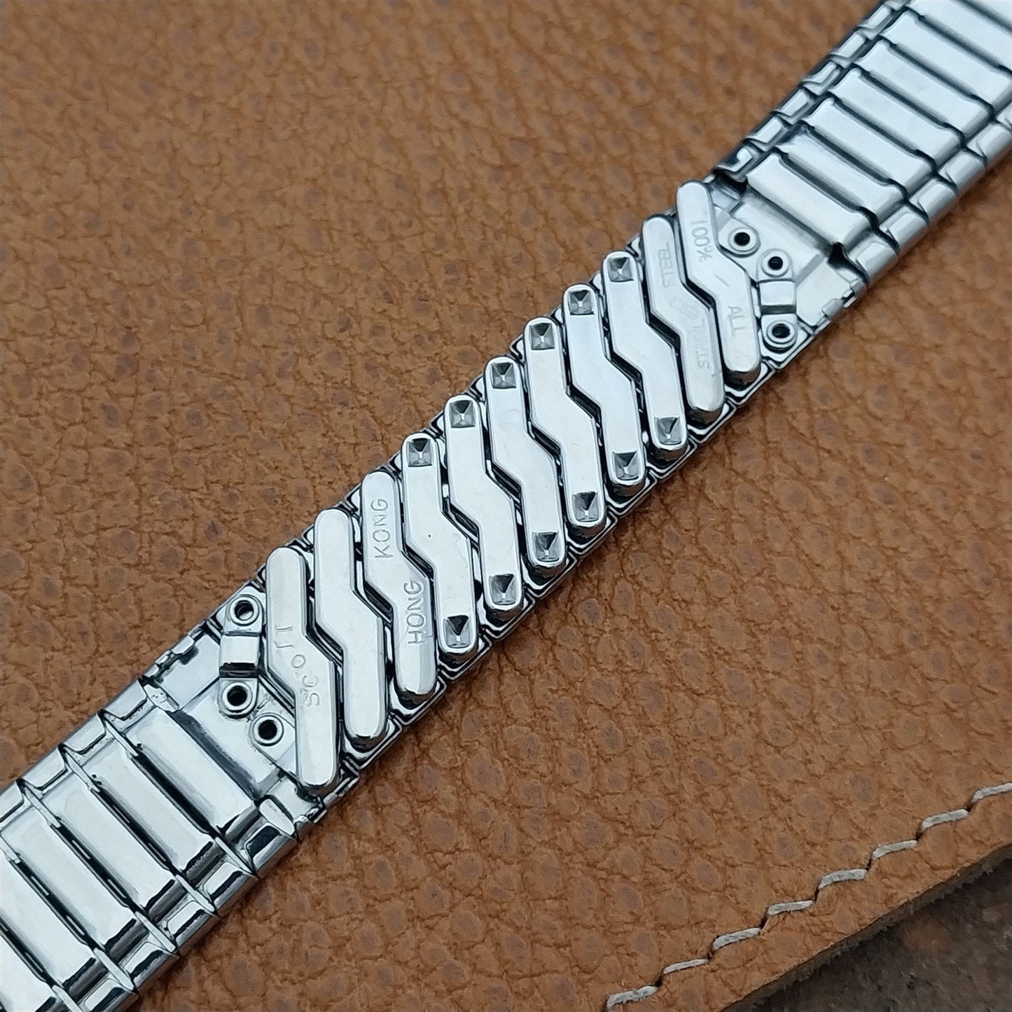 Vintage 17.2mm 11/16" Scott Stainless Steel Classic Stretch 1970s Watch Band