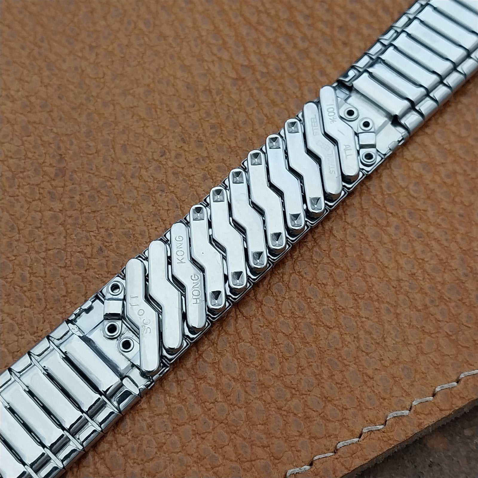 Vintage 17.2mm 11/16" Scott Stainless Steel Classic Stretch 1970s Watch Band