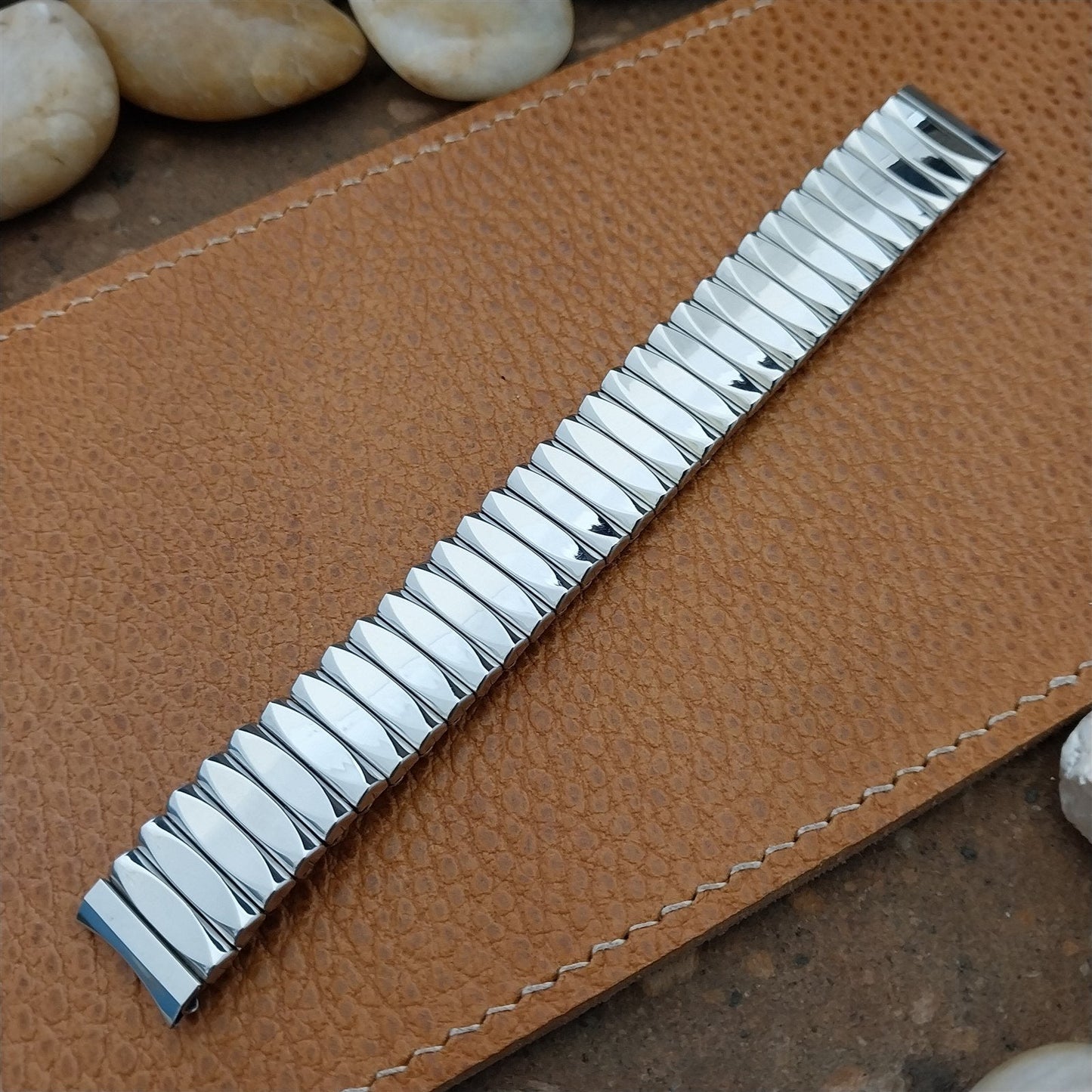 1970s Stainless Steel 5/8" Classic Stretch Unused Vintage Watch Band