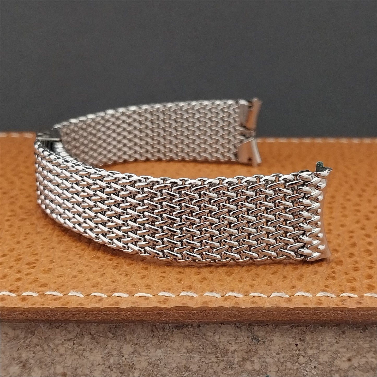 17.2mm Stainless Steel Mesh JB Champion USA nos 1960s Vintage Watch Band