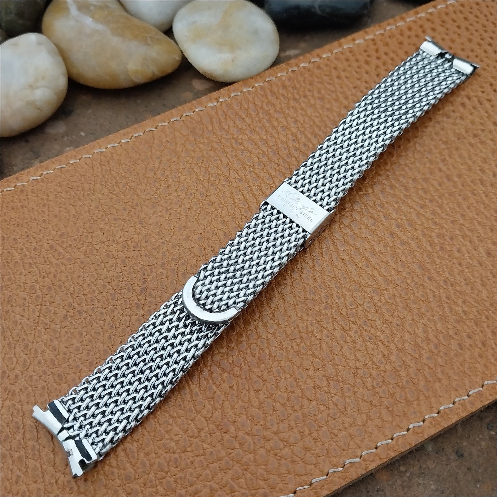 17.2mm Stainless Steel Mesh JB Champion USA nos 1960s Vintage Watch Band