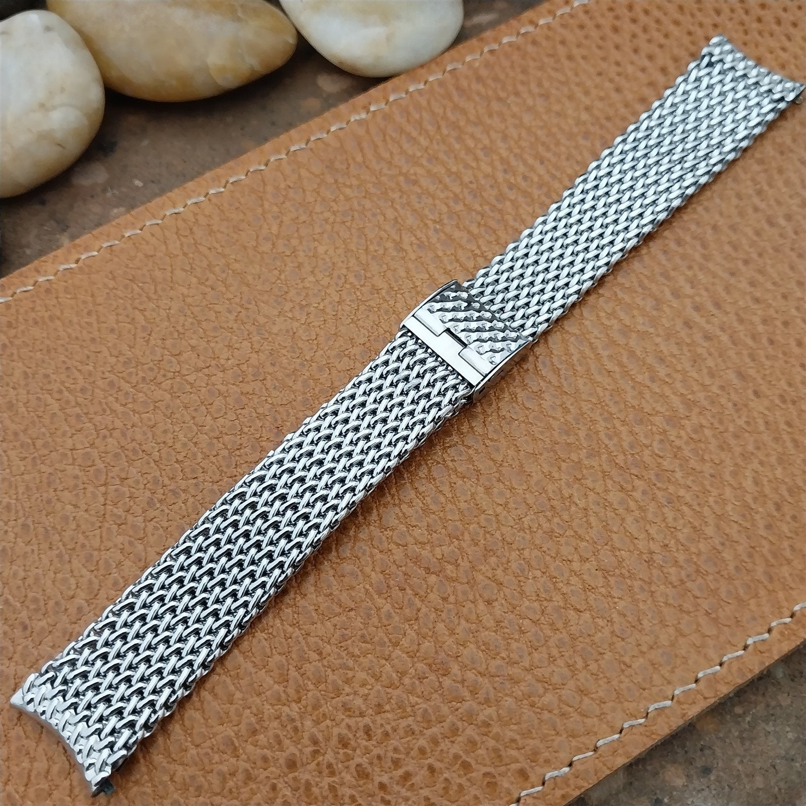 17.2mm Stainless Steel Mesh JB Champion USA nos 1960s Vintage Watch Band
