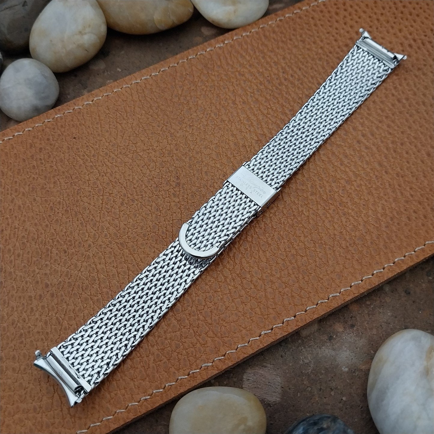 17.2mm Stainless Steel Mesh JB Champion USA nos 1960s Vintage Watch Band