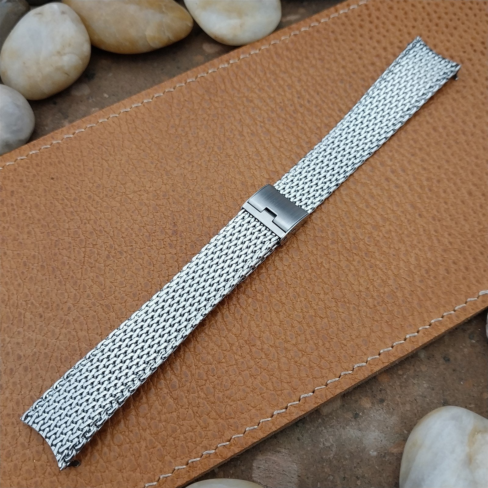 17.2mm Stainless Steel Mesh JB Champion USA nos 1960s Vintage Watch Band