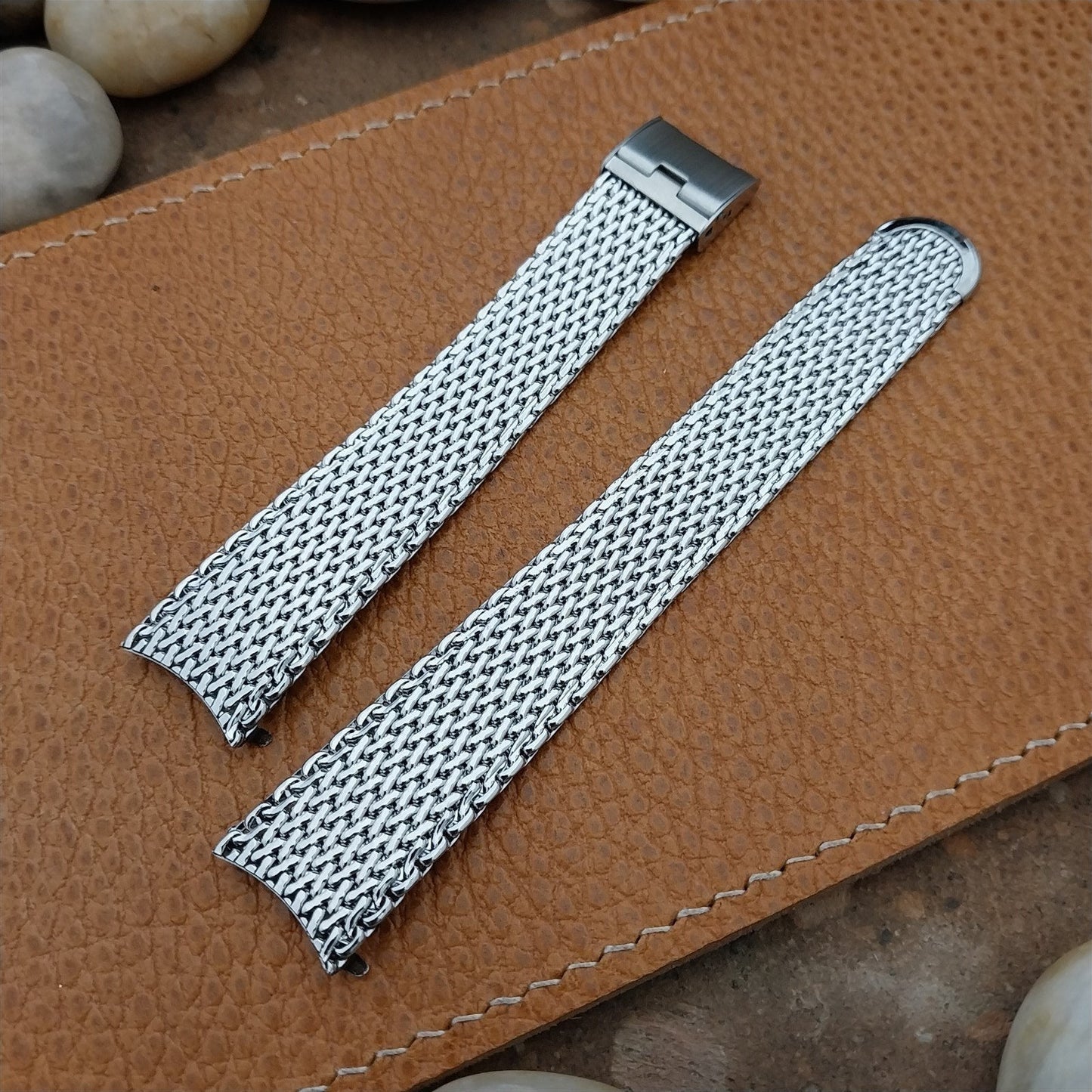 17.2mm Stainless Steel Mesh JB Champion USA nos 1960s Vintage Watch Band