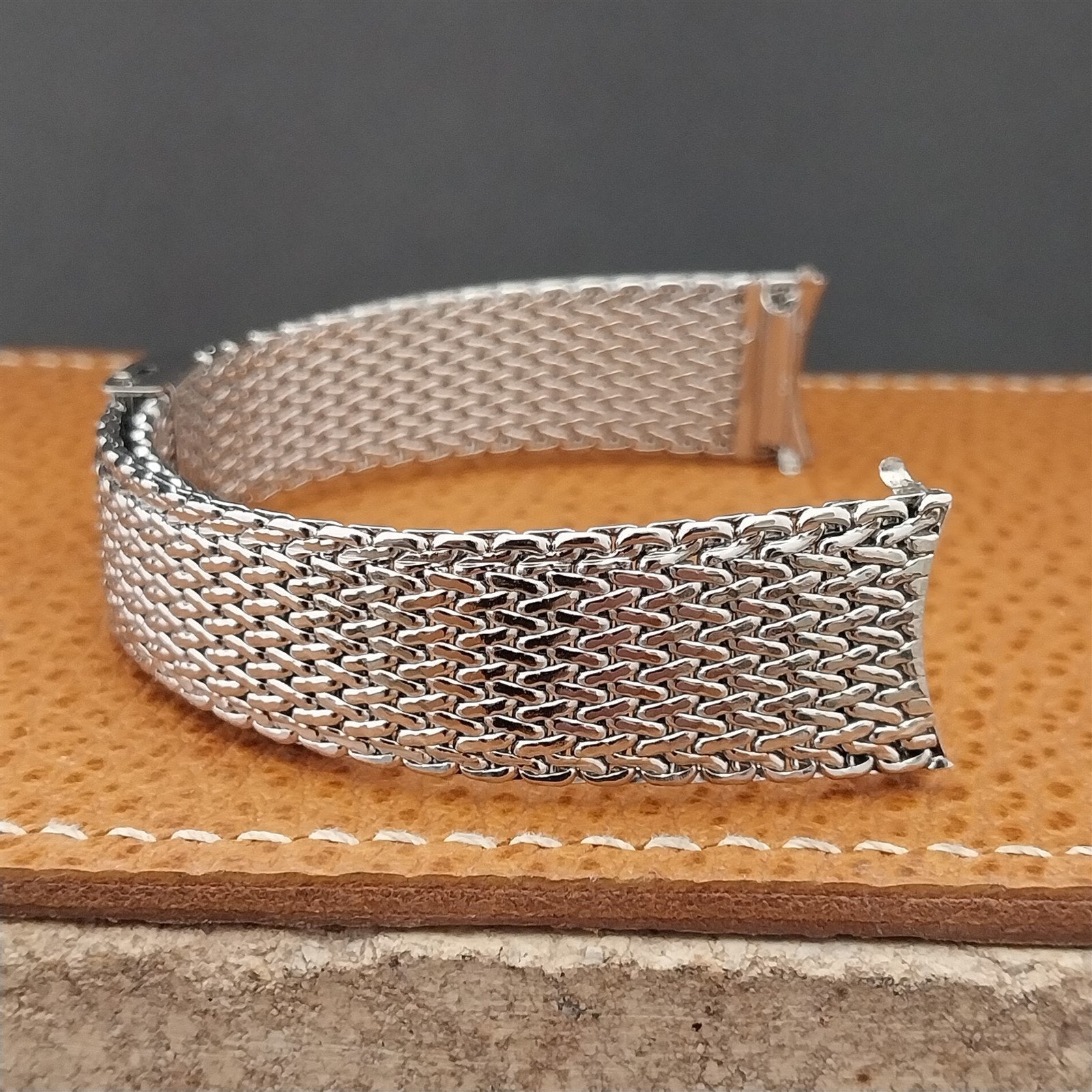 17.2mm Stainless Steel Mesh JB Champion USA nos 1960s Vintage Watch Band