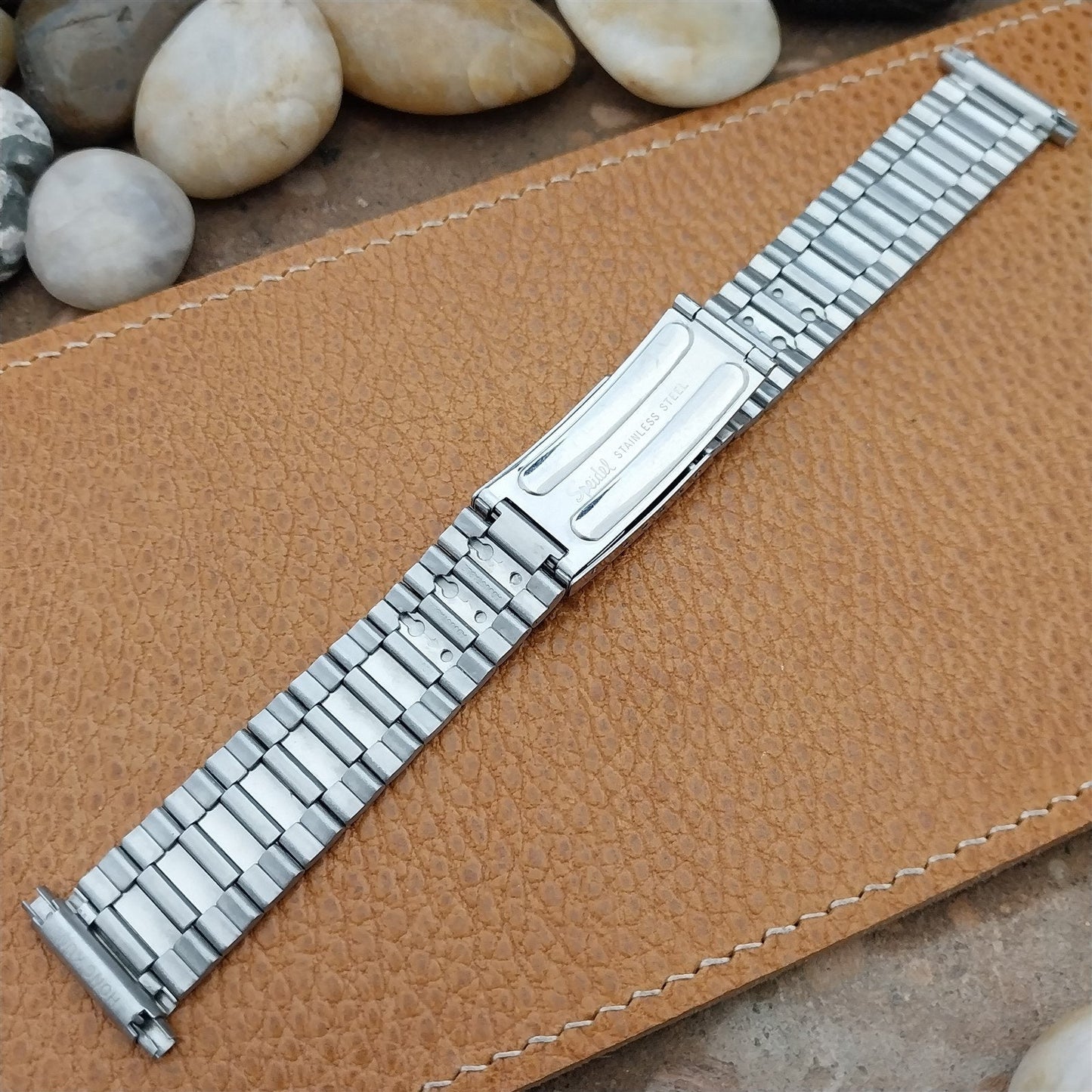 22mm 20mm Speidel Stainless Steel Bar-Link 1970s Unused Vintage Watch Band