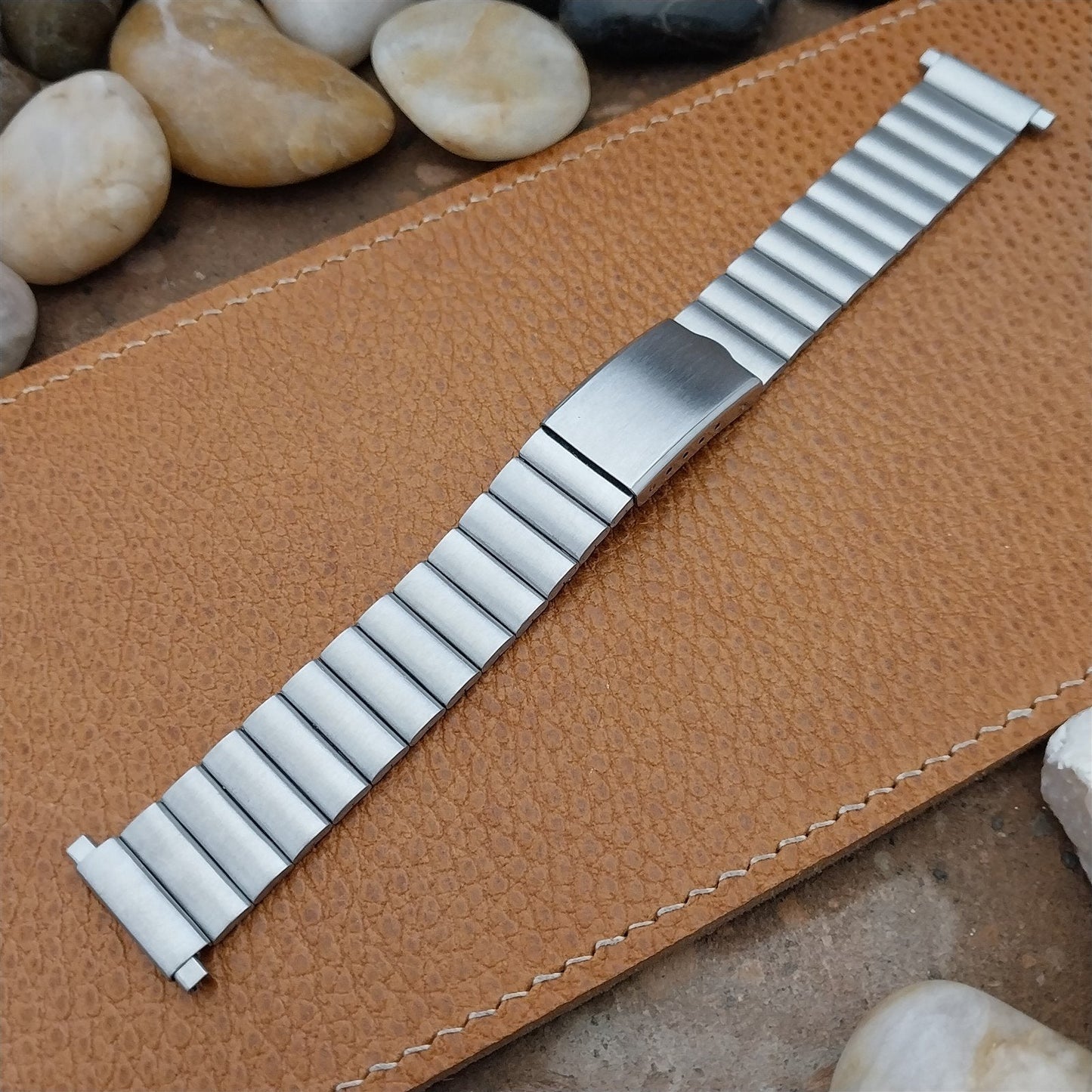 22mm 20mm Speidel Stainless Steel Bar-Link 1970s Unused Vintage Watch Band