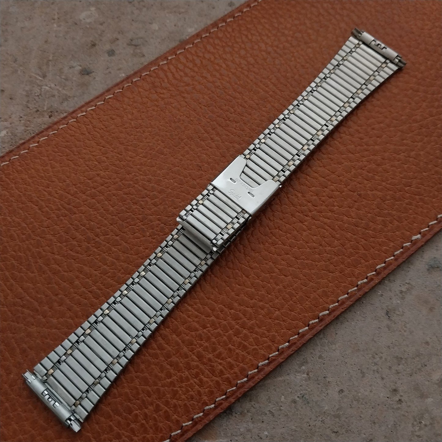 Speidel Gold & Stainless Steel nos 1970s Vintage Watch Band 19mm 20mm 22mm