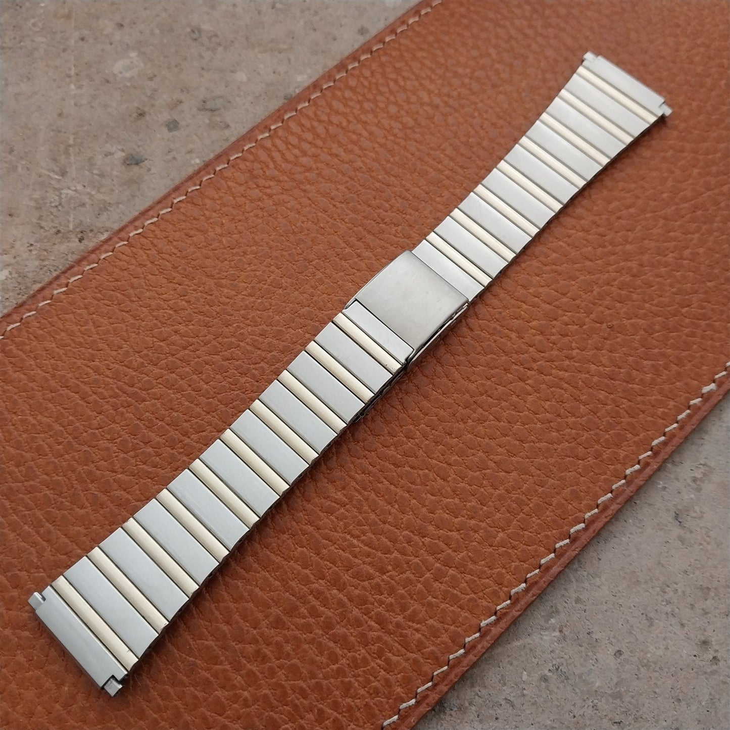 Speidel Gold & Stainless Steel nos 1970s Vintage Watch Band 19mm 20mm 22mm