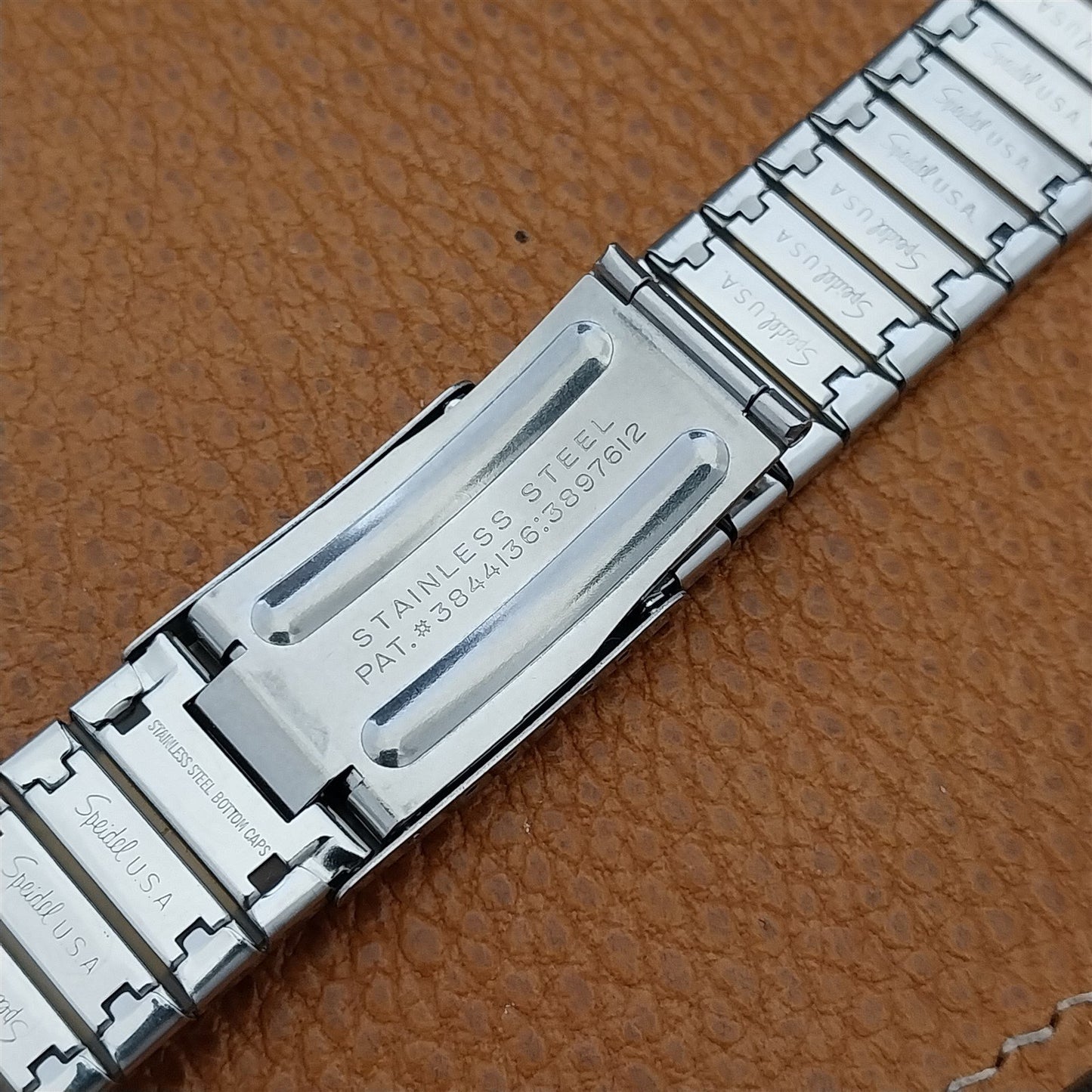 22mm 7/8" Speidel USA Wide Stainless Steel Deployment Vintage Watch Band
