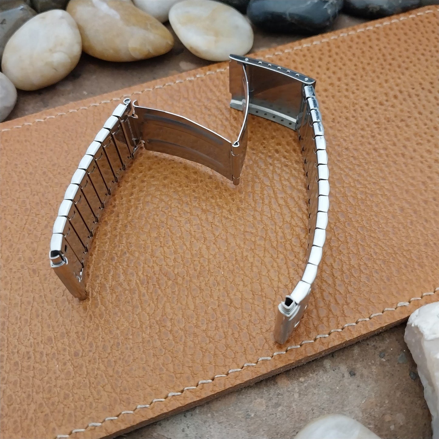 22mm 7/8" Speidel USA Wide Stainless Steel Deployment Vintage Watch Band