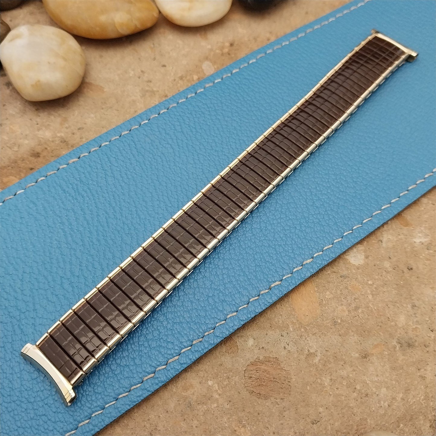 Speidel Romunda Brown & 10k Yellow Gold-Filled 1970 Vintage Watch Band