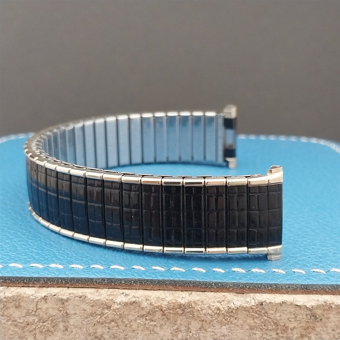 Vintage Speidel Romunda Black & Gold-Filled 19mm 18mm 17mm NOS 1969 Watch Band