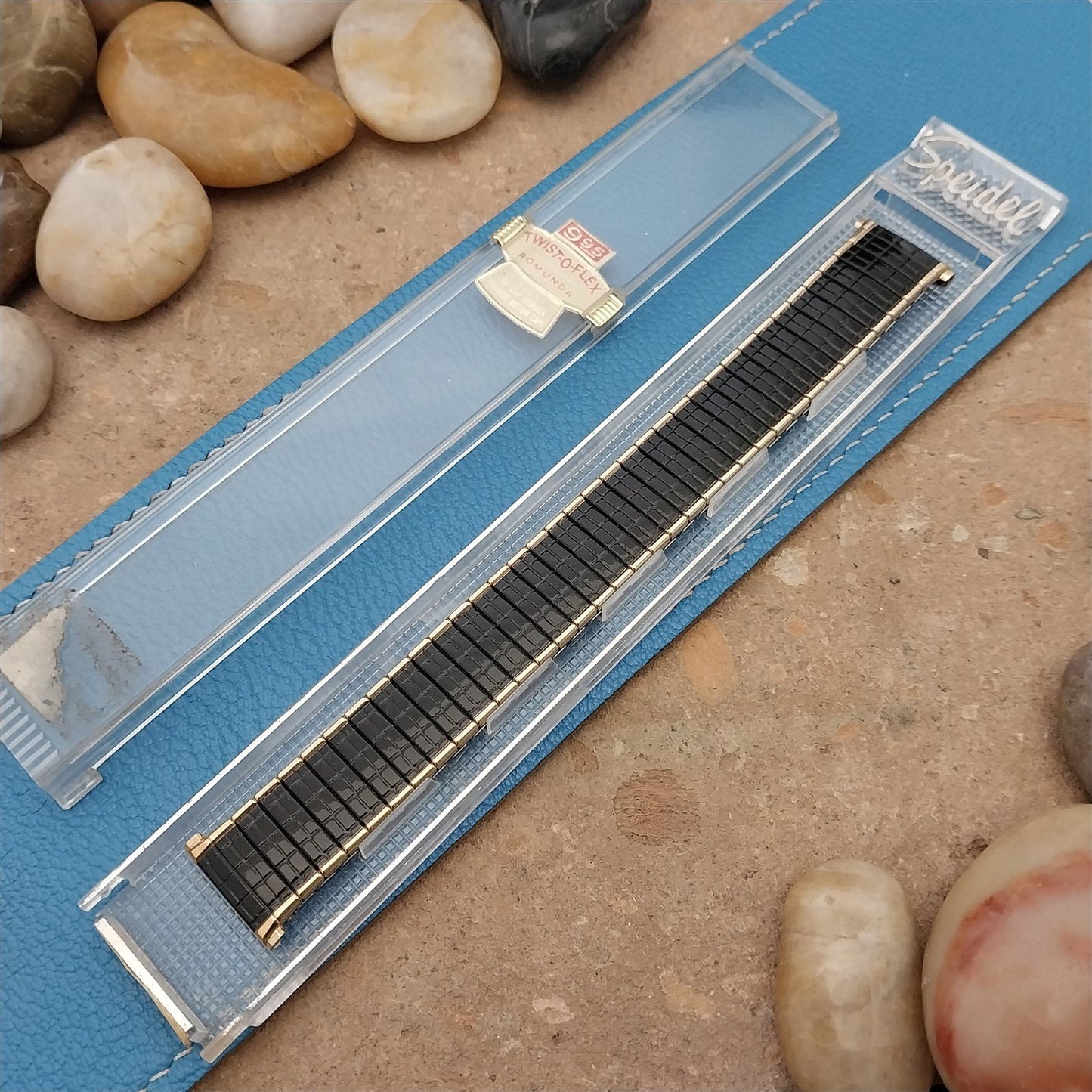 19mm 18mm 17mm Speidel Romunda Black & Gold-Filled 1969 Vintage Watch Band