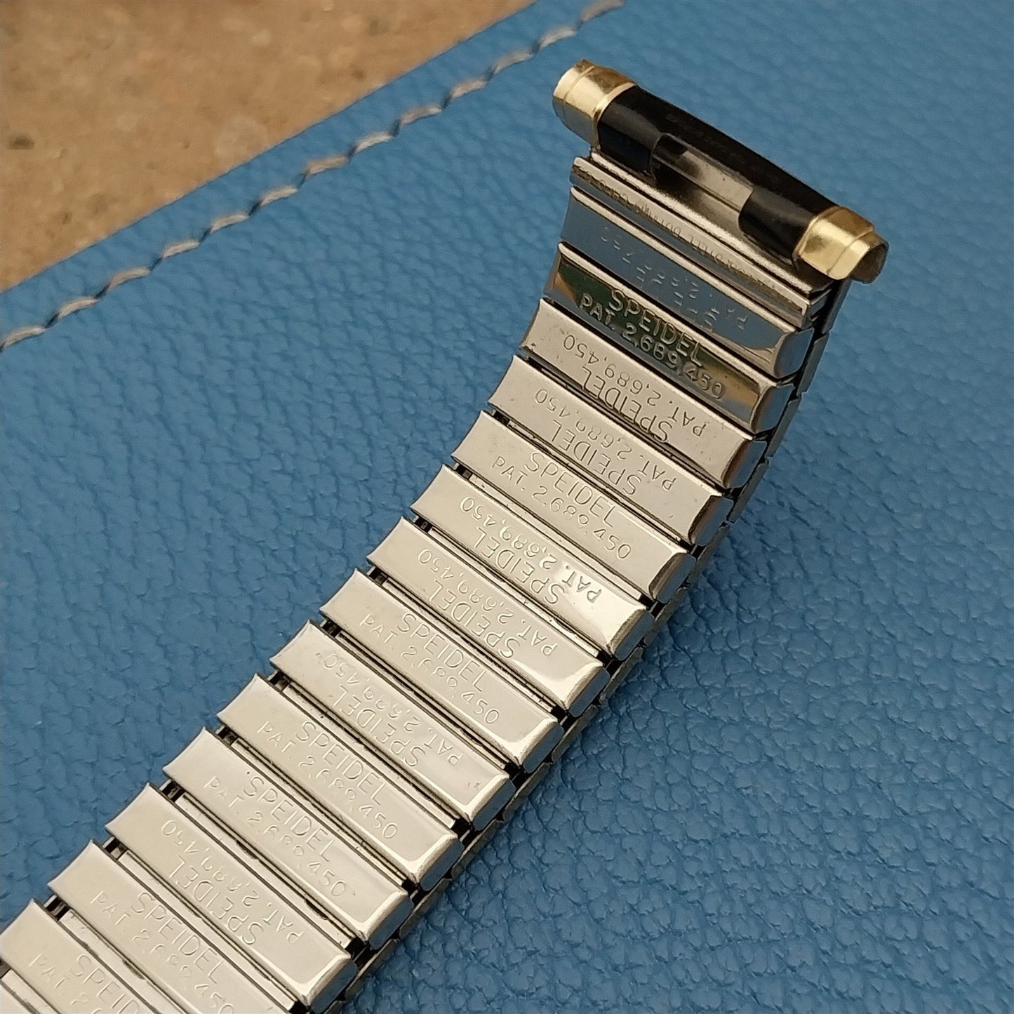 19mm 18mm 17mm Speidel Romunda Black & Gold-Filled 1969 Vintage Watch Band