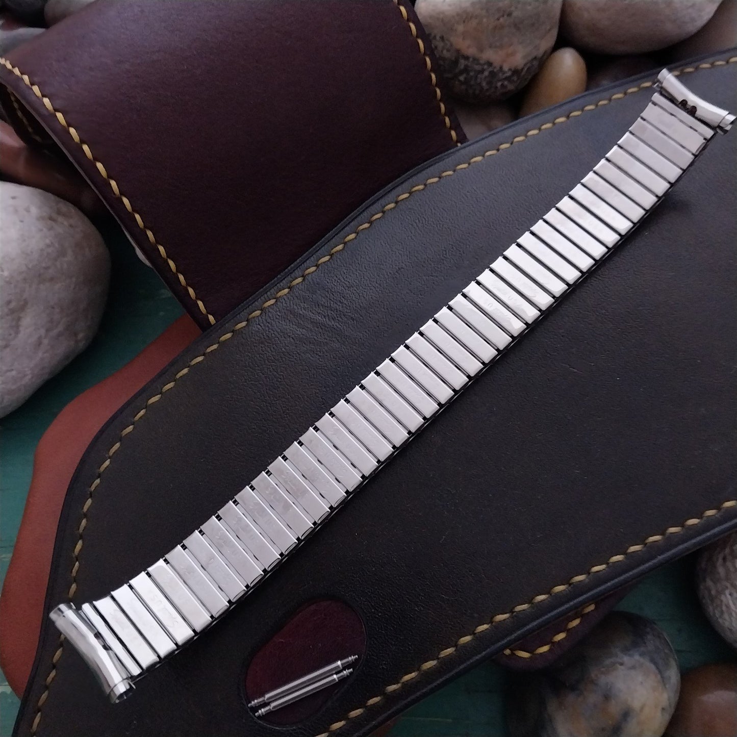 19mm 18mm 16mm Long Speidel USA Black& Stainless Steel Romunda Unused Watch Band