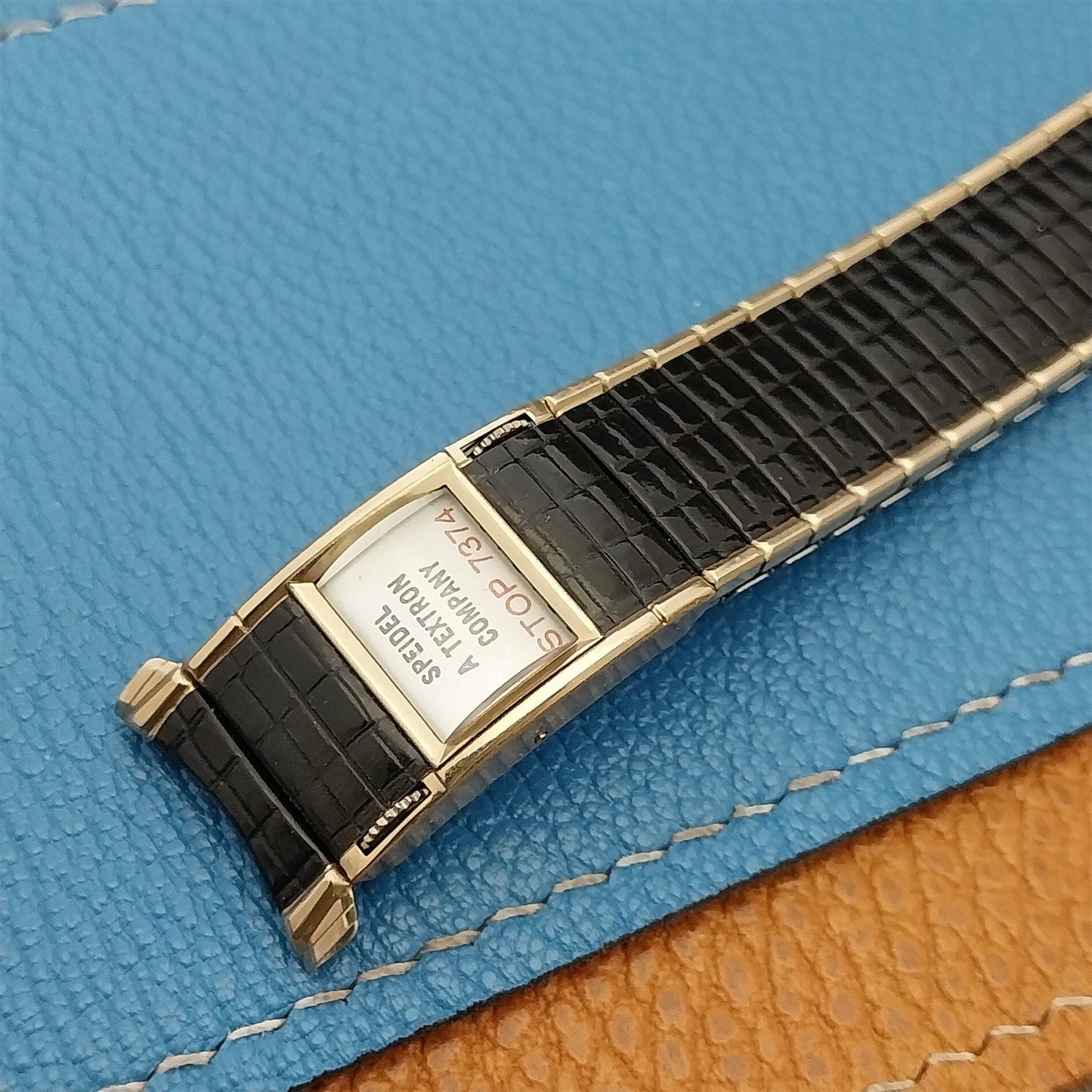 Speidel USA Romunda 1973/1974 Calendar Black & Gold Vintage Watch Band