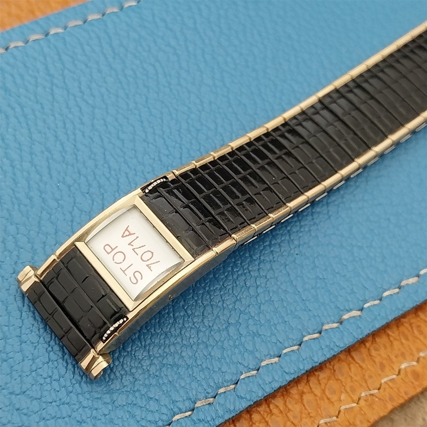 Speidel USA Romunda 1970/1971 Calendar Black & Gold Vintage Watch Band