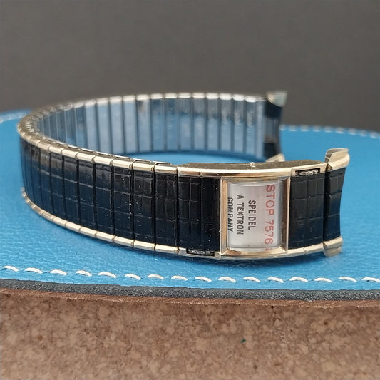 Speidel USA Romunda Long 1975/1976 Calendar Black & Gold Vintage Watch Band
