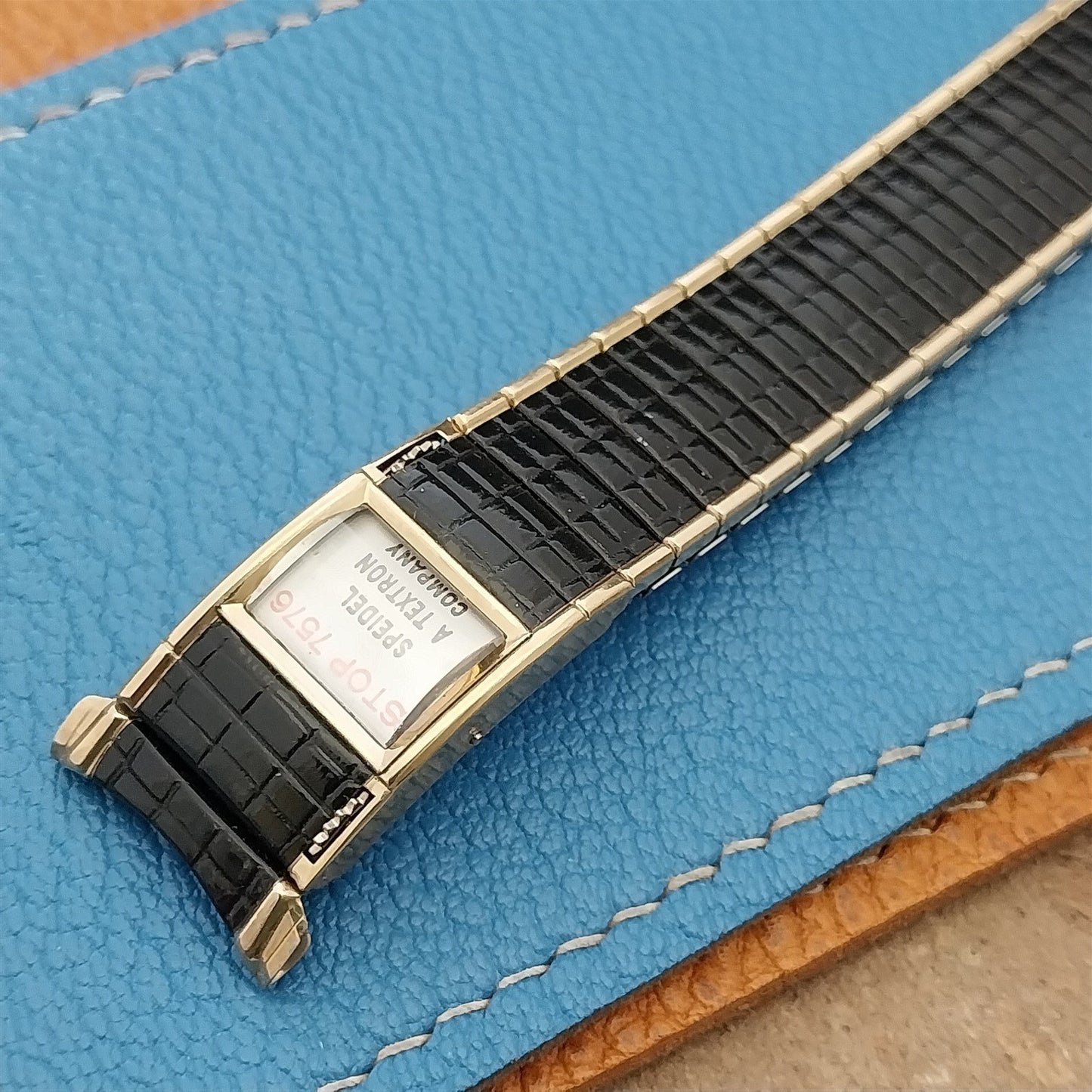 Speidel USA Romunda Long 1975/1976 Calendar Black & Gold Vintage Watch Band