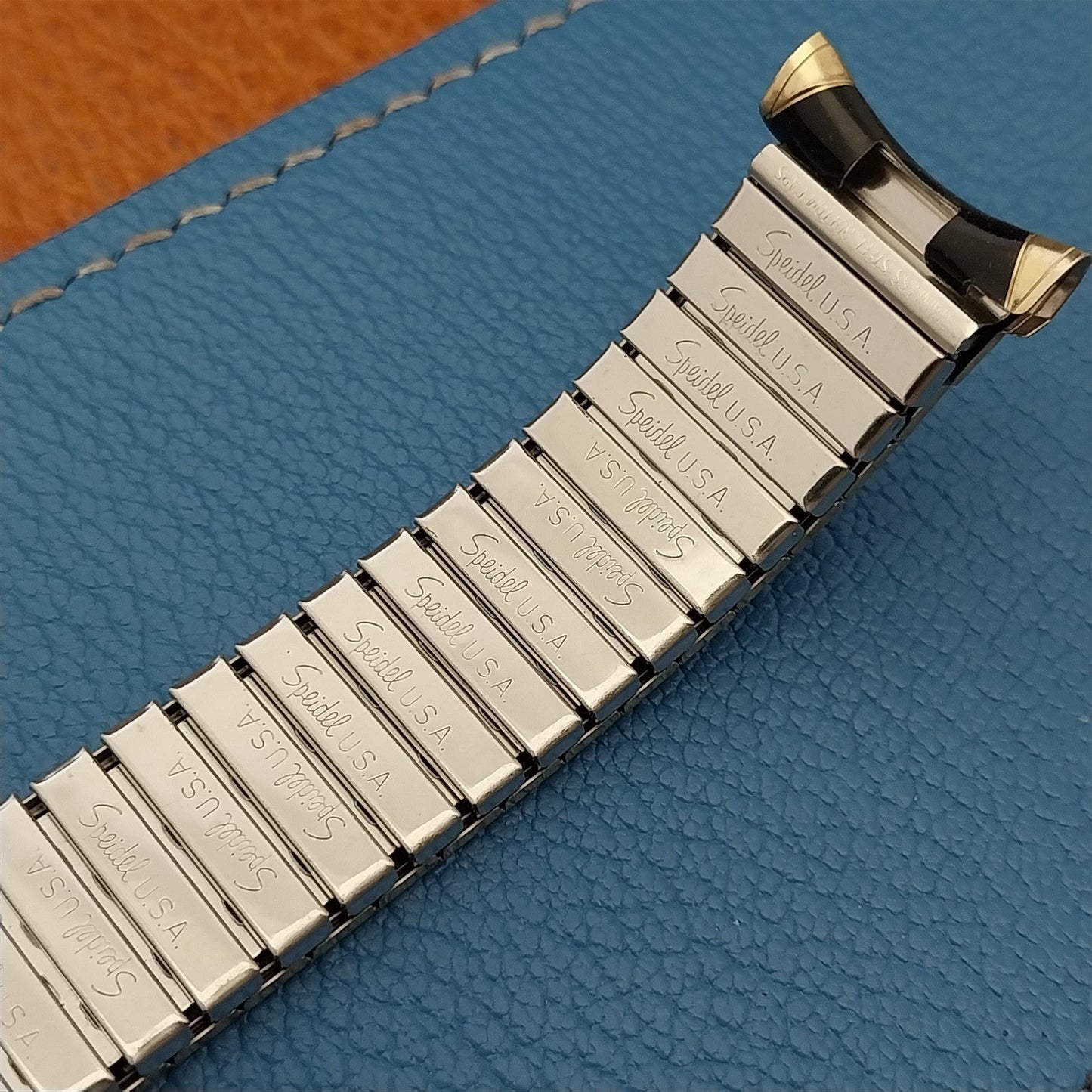 Speidel USA Romunda Long 1975/1976 Calendar Black & Gold Vintage Watch Band