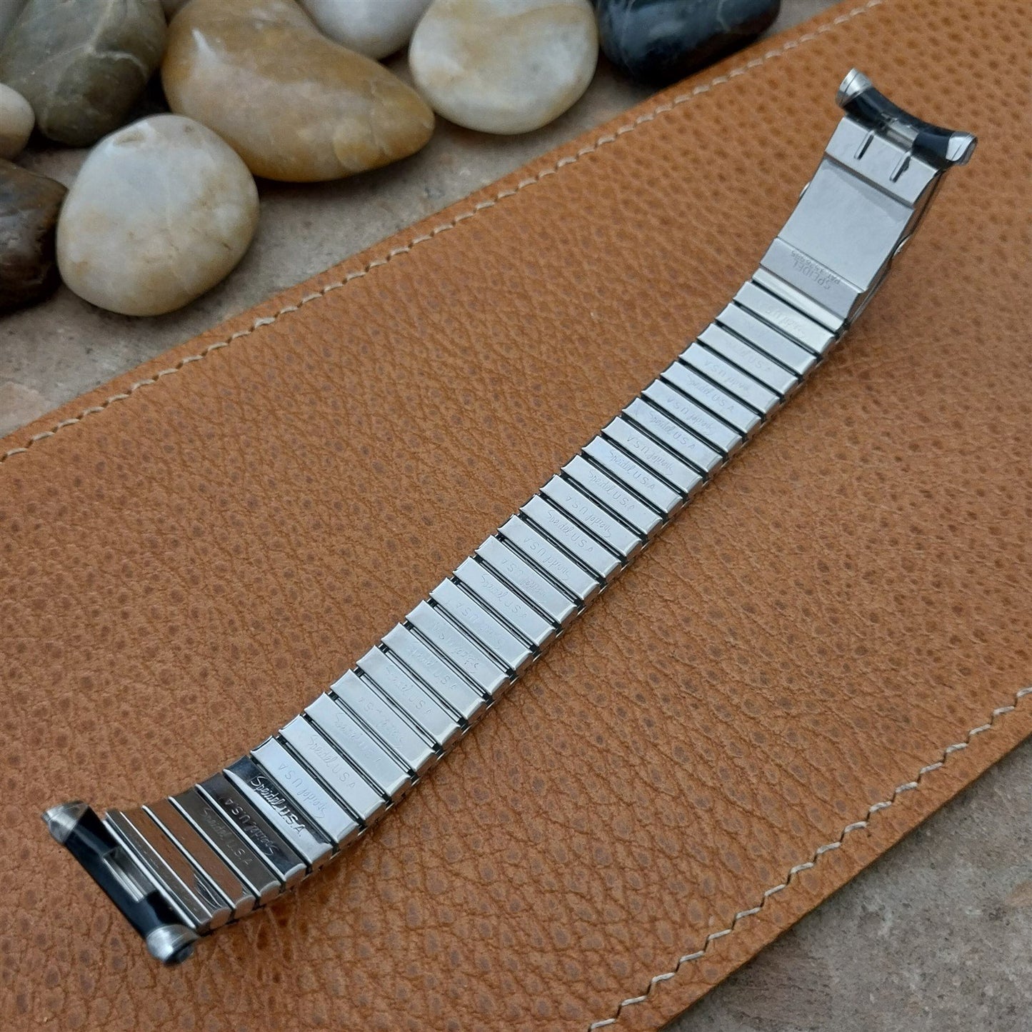 Speidel Romunda 1973/1974 Calendar Black & Stainless Steel Vintage Watch Band