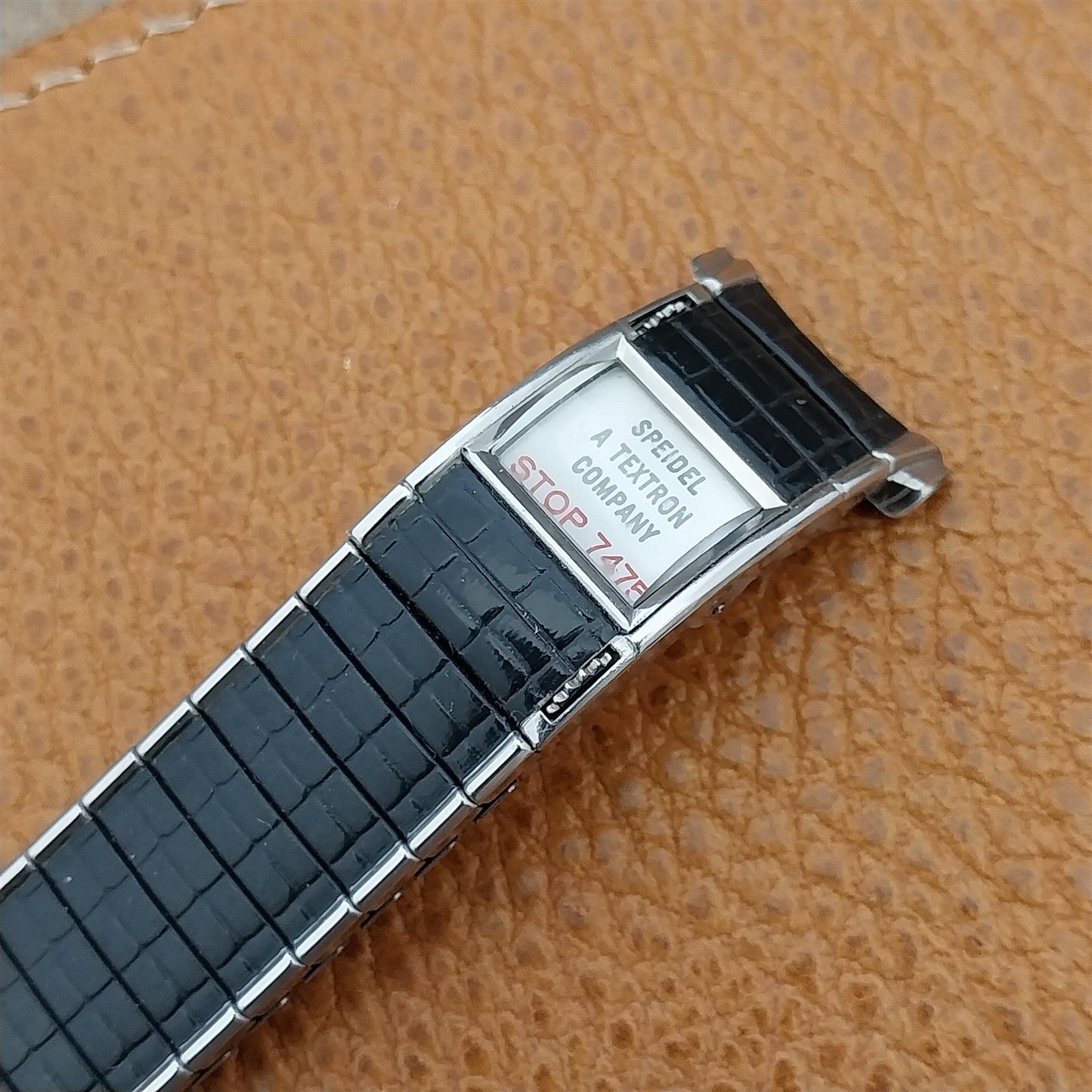 Speidel Romunda 1974/1975 Calendar Black & Stainless Steel Vintage Watch Band