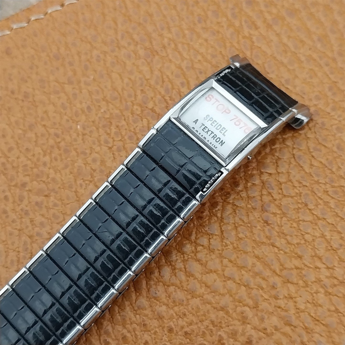 Speidel Romunda Long 1975/1976 Calendar Black & Stainless Steel Vintage Watch Band