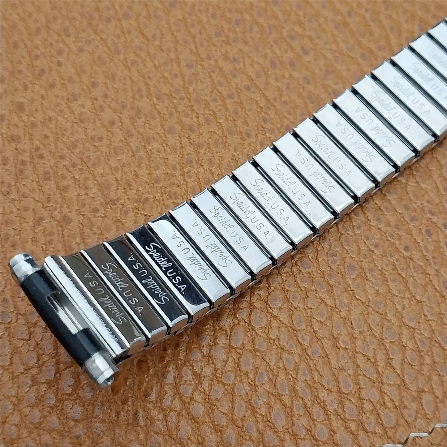 Speidel Romunda Long 1975/1976 Calendar Black&Stainless Steel Vintage Watch Band